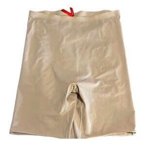 Spanx Beige High Waisted Bike Shorts Shapewear Size Large EUC #6233